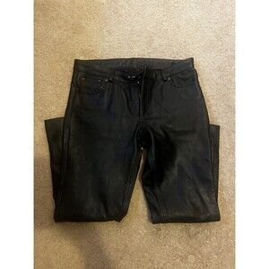 Xelement Black Leather Pants Pocket Style Women's Sz 12 Front Zipper